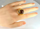Bague 51 Bague en or jaune 18 carats à topaze cabochon 58 Facettes AB340