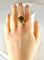 Bague 51 Bague en or jaune 18 carats à topaze cabochon 58 Facettes AB340