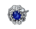 Bague 57 Bague marguerite en or blanc 18 carats et platine, saphir et diamants 58 Facettes AB347