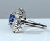 Bague 57 Bague marguerite en or blanc 18 carats et platine, saphir et diamants 58 Facettes AB347