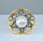 Bague 52 Bague en or 18 carats et argent avec perle fine et diamants 58 Facettes AB348