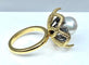 Bague 52 Bague en or 18 carats et argent avec perle fine et diamants 58 Facettes AB348