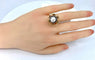 Bague 52 Bague en or 18 carats et argent avec perle fine et diamants 58 Facettes AB348