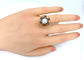 Bague 52 Bague en or 18 carats et argent avec perle fine et diamants 58 Facettes AB348