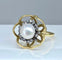 Bague 52 Bague en or 18 carats et argent avec perle fine et diamants 58 Facettes AB348