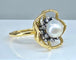 Bague 52 Bague en or 18 carats et argent avec perle fine et diamants 58 Facettes AB348