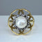 Bague 52 Bague en or 18 carats et argent avec perle fine et diamants 58 Facettes AB348
