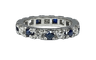Bague 46 Alliance - Bague en or blanc 18 carats, saphirs et diamants 58 Facettes AB364