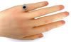 Bague 46 Bague marguerite en or blanc 18 carats au saphir et diamants 58 Facettes AB361