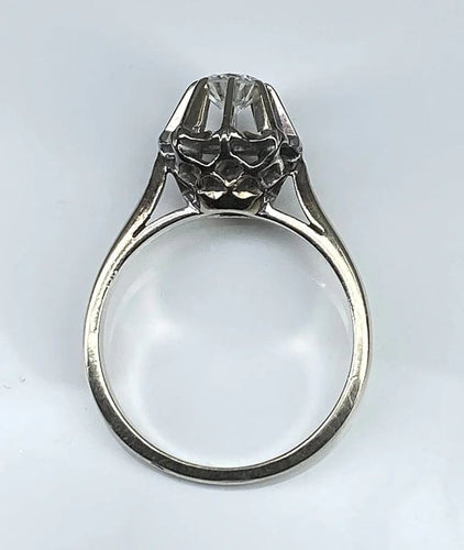 Bague 53 Bague solitaire en or blanc 18 carats avec diamant 0,40-0,45 ct 58 Facettes AB359