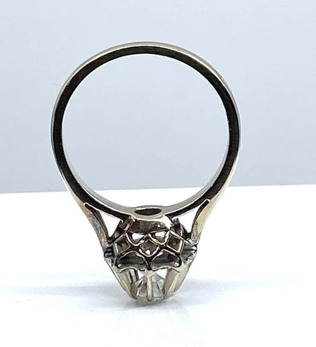 Bague 53 Bague solitaire en or blanc 18 carats avec diamant 0,40-0,45 ct 58 Facettes AB359