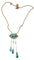 Collier Collier en or jaune 18 carats avec turquoises et perles fines 58 Facettes AB368