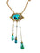Collier Collier en or jaune 18 carats avec turquoises et perles fines 58 Facettes AB368