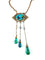Collier Collier en or jaune 18 carats avec turquoises et perles fines 58 Facettes AB368