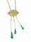 Collier Collier en or jaune 18 carats avec turquoises et perles fines 58 Facettes AB368