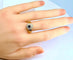 Bague 57 Bague en or jaune 18 carats avec saphir et 26 diamants 58 Facettes AB373