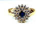 Bague 57 Bague en or jaune 18 carats avec saphir et 26 diamants 58 Facettes AB373