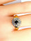 Bague 57 Bague en or jaune 18 carats avec saphir et 26 diamants 58 Facettes AB373