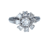 Bague 53 Bague marguerite en or blanc 18 carats sertie de diamants 58 Facettes AB378