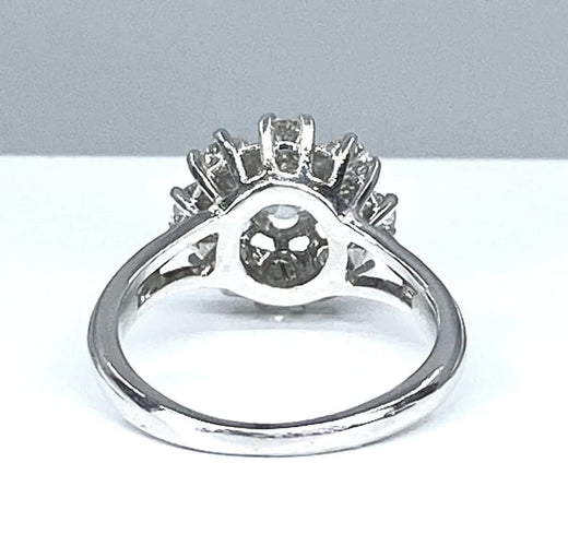 Bague 53 Bague marguerite en or blanc 18 carats sertie de diamants 58 Facettes AB378