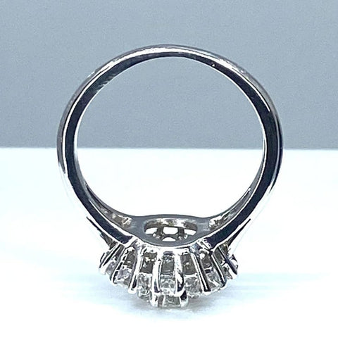 Bague 53 Bague marguerite en or blanc 18 carats sertie de diamants 58 Facettes AB378