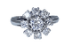 Bague 53 Bague marguerite en or blanc 18 carats sertie de diamants 58 Facettes AB378