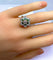 Bague 54 Bague en or blanc 18 carats avec émeraudes et diamants 58 Facettes AB379