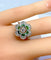 Bague 54 Bague en or blanc 18 carats avec émeraudes et diamants 58 Facettes AB379