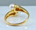 Bague 59 Bague toi et moi en or jaune 18 carats, perles et diamants 58 Facettes AB382