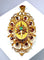 Pendentif Broche pendentif en or 18 carats aux grenats, émeraude et diamants 58 Facettes A 397