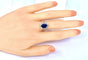 Bague 56 Bague en or blanc 18 carats avec saphir 3,57 ct et diamants 58 Facettes AB399