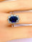 Bague 56 Bague en or blanc 18 carats avec saphir 3,57 ct et diamants 58 Facettes AB399