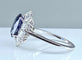 Bague 56 Bague en or blanc 18 carats avec saphir 3,57 ct et diamants 58 Facettes AB399
