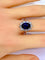 Bague 56 Bague en or blanc 18 carats avec saphir 3,57 ct et diamants 58 Facettes AB399