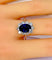 Bague 56 Bague en or blanc 18 carats avec saphir 3,57 ct et diamants 58 Facettes AB399