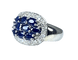 Bague 49 Bague bandeau en or blanc 18 carats saphirs et diamants 58 Facettes AB400