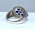 Bague 49 Bague bandeau en or blanc 18 carats saphirs et diamants 58 Facettes AB400