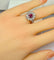 Bague 51 Bague marguerite en or blanc 18 carats avec rubis et diamants 58 Facettes AB413