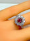 Bague 51 Bague marguerite en or blanc 18 carats avec rubis et diamants 58 Facettes AB413