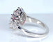 Bague 51 Bague marguerite en or blanc 18 carats avec rubis et diamants 58 Facettes AB413