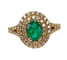 Bague 52 Bague en or jaune 18 carats avec émeraude et diamants 58 Facettes AB408
