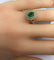 Bague 52 Bague en or jaune 18 carats avec émeraude et diamants 58 Facettes AB408