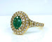 Bague 52 Bague en or jaune 18 carats avec émeraude et diamants 58 Facettes AB408