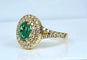 Bague 52 Bague en or jaune 18 carats avec émeraude et diamants 58 Facettes AB408