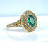 Bague 52 Bague en or jaune 18 carats avec émeraude et diamants 58 Facettes AB408