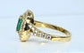Bague 52 Bague en or jaune 18 carats avec émeraude et diamants 58 Facettes AB408