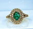 Bague 52 Bague en or jaune 18 carats avec émeraude et diamants 58 Facettes AB408