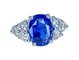 Bague 50 Bague en or blanc 18 carats avec saphir birman 5,32 ct et diamants 58 Facettes AB416
