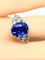 Bague 50 Bague en or blanc 18 carats avec saphir birman 5,32 ct et diamants 58 Facettes AB416
