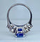Bague 50 Bague en or blanc 18 carats avec saphir birman 5,32 ct et diamants 58 Facettes AB416